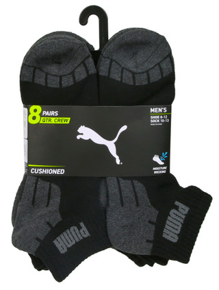 Thumbnail 1: Puma Men's 8 Pk Quarter Crew Socks 