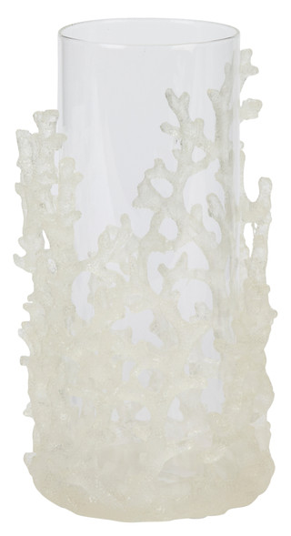 Thumbnail 1: Contrast 11x5 Clear Coral Hurricane Candle Holder 