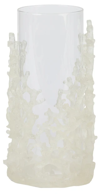 Thumbnail 2: Contrast 11x5 Clear Coral Hurricane Candle Holder 