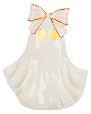 Thumbnail 1: Magical Season 10 in Lighted Girl Ghost with Bow Halloween Decor 