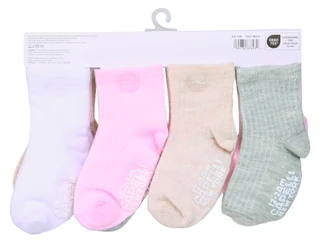 Thumbnail 2: Capelli New York Baby Girls 8 Pk Non Slip Crew Socks 
