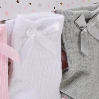 Thumbnail 2: Capelli New York Girls' 8-Pair Non-Slip Bow Socks 