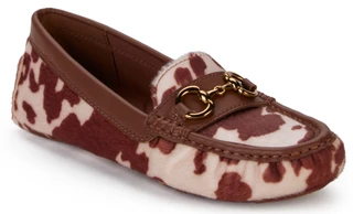 Thumbnail 1: ANNE KLEIN Women's Chrystie Cow Print Loafer with Buckle Accent 