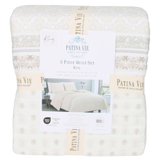 Thumbnail 1: PATINA VIE King Size 3 Pc Quilt Set 