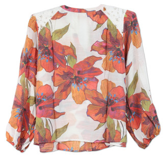 Thumbnail 2: Hope & Harlow Women's Paisley Print Long Sleeve Button Down Top  
