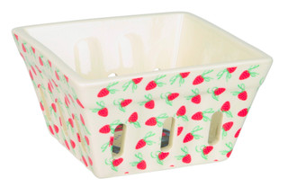 Thumbnail 1: MARKET FINDS Ceramic Strawberry Print Berry Bowl 