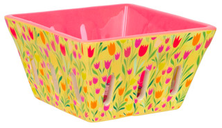 Thumbnail 1: MARKET FINDS Tulip Print Berry Bowl 