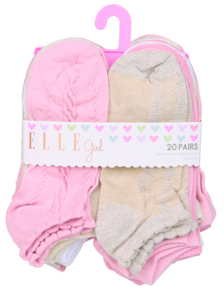 Thumbnail 1: Elle Girl Girls 20 Pk Ankle Socks 