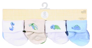 Thumbnail 1: Capelli New York Baby Boys Dinosaur Cuff Socks 