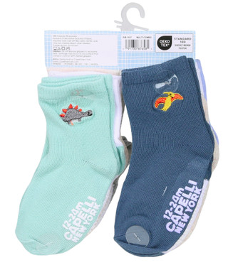 Thumbnail 2: Capelli New York Baby Boys 10 Pk Non-Slip Crew Socks 