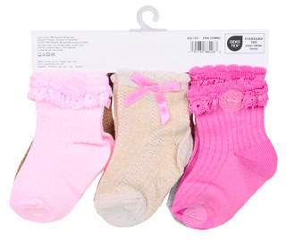 Thumbnail 2: Capelli New York Baby Girls 6 Pk Embroidered Socks 