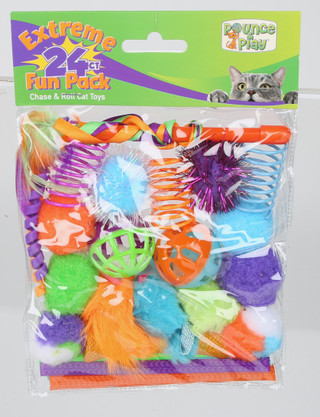 Thumbnail 1: Pounce & Play 24 Ct Extreme Fun Chase & Roll Cat Toys Pack 