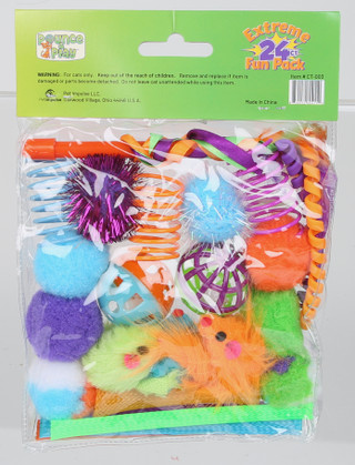 Thumbnail 2: Pounce & Play 24 Ct Extreme Fun Chase & Roll Cat Toys Pack 