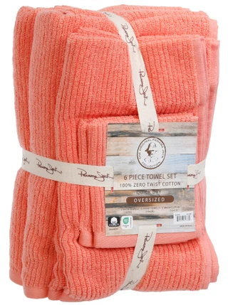 Thumbnail 1: Panama Jack 6 Pc Cotton Ribbed Texture Bath Towel Set 