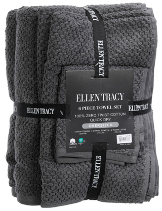 Thumbnail 1: Ellen Tracy 6 Pc Cotton Popcorn Texture Bath Towel Set 