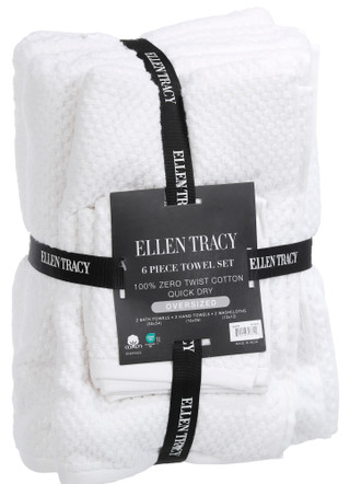 Thumbnail 1: Ellen Tracy 6 Pc Cotton Popcorn Texture Bath Towel Set 
