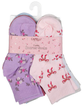 Thumbnail 1: Capelli Girls 8 Pk Quarter Socks 