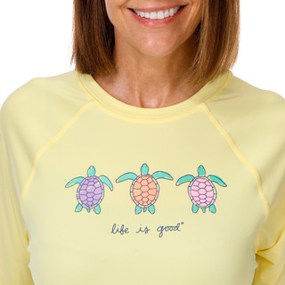 Thumbnail 2: Life is Good Women's Long Sleeve Sea Turtle Rashguard 