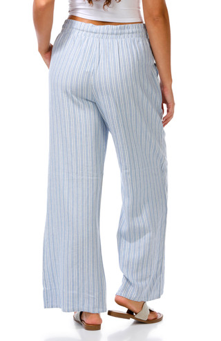 Thumbnail 3: Pink Rose Juniors Wide Leg Stripe Pants 