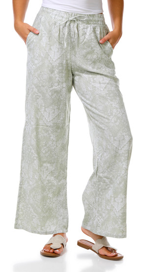 Thumbnail 1: Pink Rose Juniors Wide Leg Print Pants 
