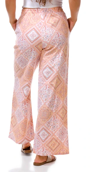 Thumbnail 2: Pink Rose Juniors Wide Leg Print Pants 