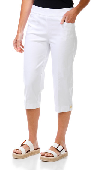Thumbnail 1: Coral Bay Petite Gold Rivet Tab Capris 