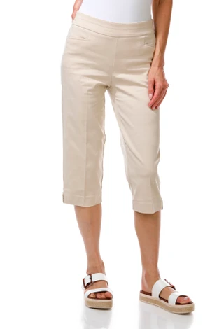 Thumbnail 1: Coral Bay Petite Gold Rivet Tab Capris 