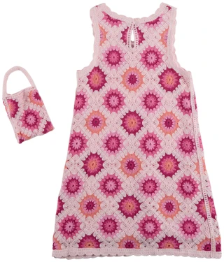 Thumbnail 2: B TWEEN Big Girl's Sleeveless Crochet Dress with Bag 