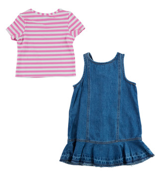 Thumbnail 2: Rare Editions Little Girls 2 Pc Denim Jumper Set 