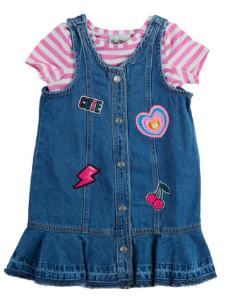 Thumbnail 1: Rare Editions Little Girls 2 Pc Denim Jumper Set 
