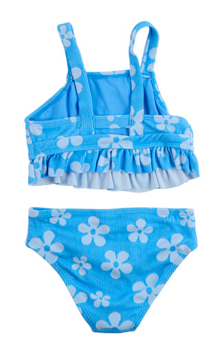 Thumbnail 2: Breaking Waves Big Girl's 2 Pc Tropical Ruffle Tankini 