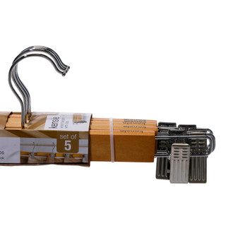 Thumbnail 3: Kensie 5 Pk Wooden Hangers With Clips 