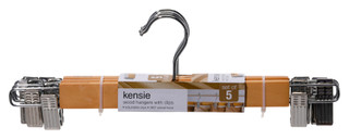 Thumbnail 1: Kensie 5 Pk Wooden Hangers With Clips 