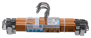 Thumbnail 3: Black + Decker 10 Pk Wooden Hangers With Clips 