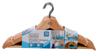 Thumbnail 3: Black + Decker 10 Pk Wooden Hangers  