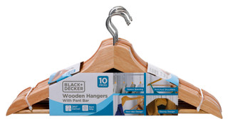 Thumbnail 1: Black + Decker 10 Pk Wooden Hangers  
