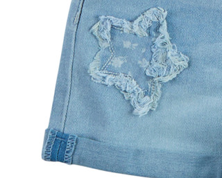 Thumbnail 3: YMI Girls Ditsy Flower Denim Shorts 