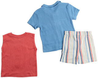 Thumbnail 2: Spiderman Toddler Boy's 3 Pc Cabana Graphic Shirt Tank & Short Set 