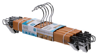Thumbnail 2: Black + Decker 5 Pk Wooden Hangers With Clips 