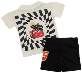 Thumbnail 2: Cars Baby Boy's 2 Pc Cars Palm Polo Short Set 