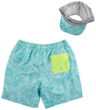 Thumbnail 2: STITCH AND STONE Boy's Camo Stripe Swim Trunk with Cap 
