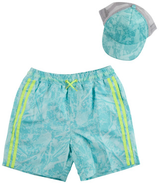 Thumbnail 1: STITCH AND STONE Boy's Camo Stripe Swim Trunk with Cap 
