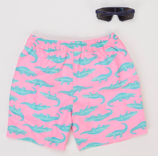 Thumbnail 2: STITCH AND STONE Boy's Alligator Swim Trunks with Sunglasses 