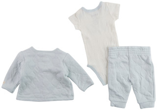 Thumbnail 2: HUGGIES Baby Boy's 3 Pc Bodysuit Cardigan & Pant Set 