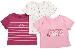 Thumbnail 1: Nannette Little Girls 3 Pk Knit Tees 