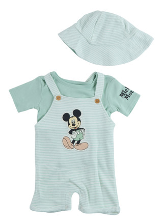 Thumbnail 1: Disney Baby Boy's 3 Pc Mickey Mouse Striped Jumpsuit 