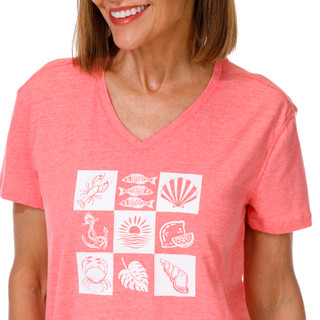 Thumbnail 3: REEL LEGENDS Women's Relaxed Fit Checkerboard Beach Tee 