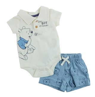 Thumbnail 1: Disney Baby Boy's 3 Pc Polo Onesie & Shorts Set 