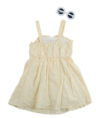 Thumbnail 2: Love Squared Girls Little Girls Textured Woven Dress Set 