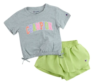 Thumbnail 1: Champion Little Girl's 2 Pc Tee & Shorts Set 